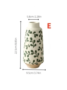 1 Peça Vaso Cerâmico com Design Fresco e Minimalista, Padrão Impresso Branco - Adequado para Segurar Água para Arranjar Flores Frescas e Pode Ser Usado como Ornamento Decorativo em Múltiplos Cenários