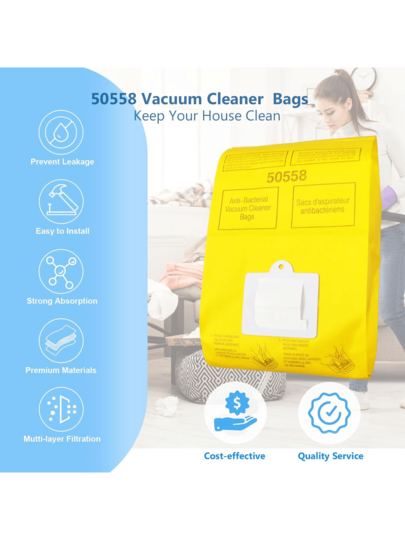 25 Pack Replacement Stofzuiger Bags Compatible Canister Type C/Q 5055, 50555, 50557, 50558, 18 Premium view 2