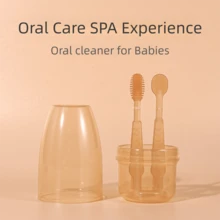 KUNT 一套婴儿口腔护理硅胶牙刷，可去除奶渍和牙菌斑，液态硅胶材质，婴儿牙刷 - 彩色 - 查看 4