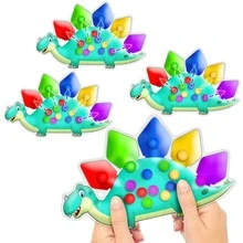 Dinosaur Color Sorting Sensory Toy, Fine Motor Matching Game, Travel Montessori Stress Relief Toy, Perfect Easter Basket Gift For 2-6 Year Old Boys With Autism - 彩色 - 查看 9