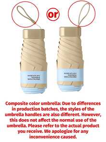 Capsule Sun Umbrella Female Sunscreen UV Protection Sun And Rain Umbrella Two-In-One Mini Five-Fold Ultra-Light And Compact Portable For School,Office,Household,Travel, Back To School Supplies