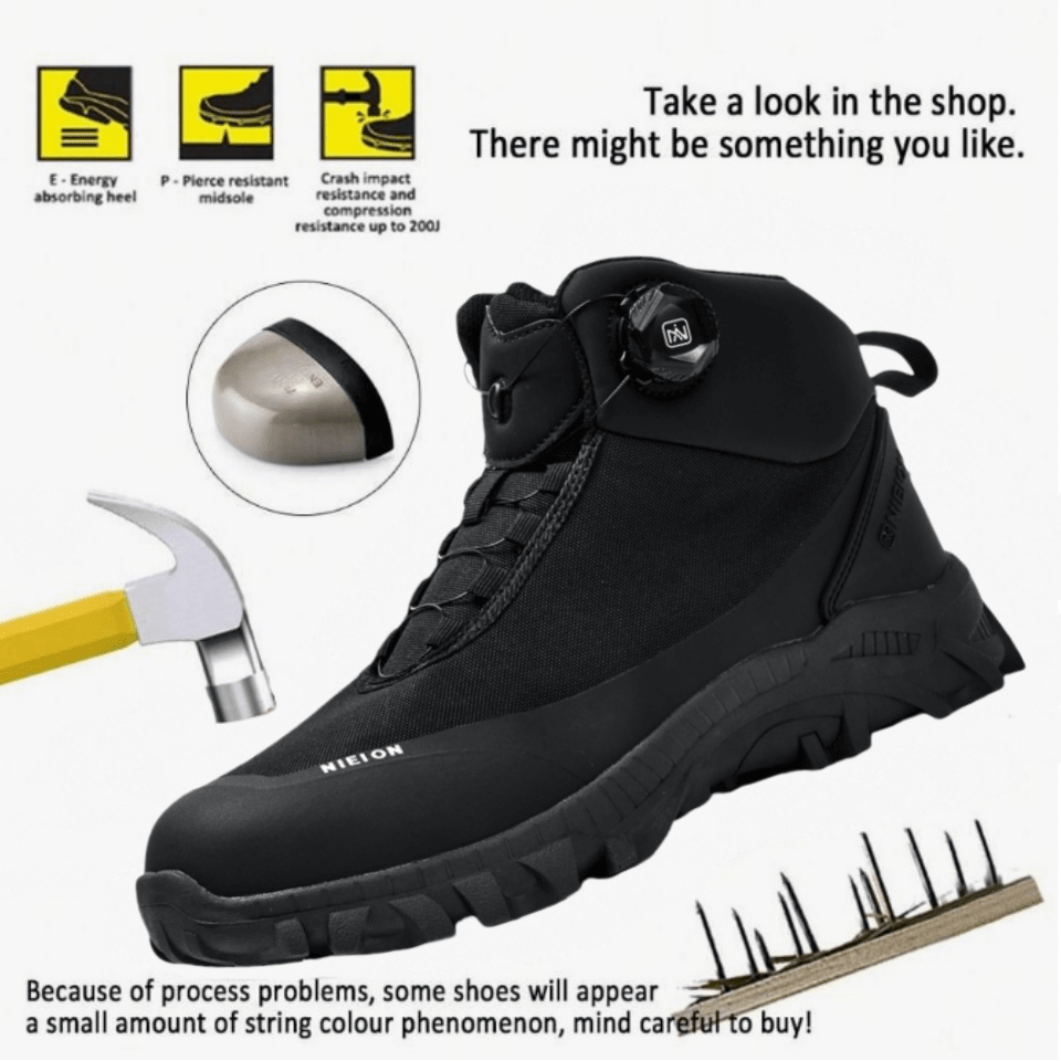 Botas de seguridad,botas de seguridad para hombre,Botas de trabajo, transpirable y cómodo,zapatos de trabajo para la construcción al aire libre,Cabeza de acero,Materiales premium de alta calidad