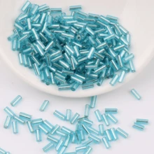 50 جرام/100 جرام من الخرز الزجاجي الملون اللامع بقطر 2*6 ملم، إكسسوارات صنع المجوهرات والعقود والأساور DIY