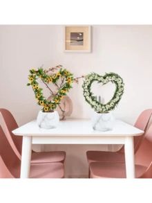 2pcs Rust-Free Iron Garden Trellises For Climbing Plants, Plant Support Stakes, Trellis Cage For Potted Plants, Indoor And Outdoor Potted Plant Support Rack, Creative Floral Support Stand, Reusable Metal Climbing Plant Stems Support , Round & Heart Shaped, Ideal For Pothos, Hoya, Vines | Durable Metal Plant Support, Garden Flower Supports, Garden Decor, Flower Pot Decor, Plant Trellis, Ideal For Healthy Growth Of Indoor Plants