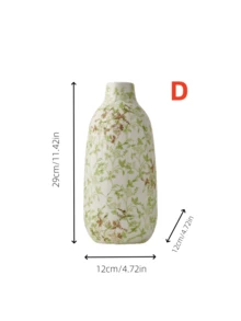 1 Peça Vaso de Cerâmica de Porcelana Verde, Azul e Branco com Design Estilo Chinês, Adequado para Segurar Arranjos de Água e Flores Frescas; Vaso Multifuncional para Exibições Decorativas.