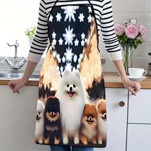 1件可爱狗狗图案印花围裙，适合居家厨房烹饪烘焙、绘画、洗碗、清洁等用途。 - 彩色 - 查看 6
