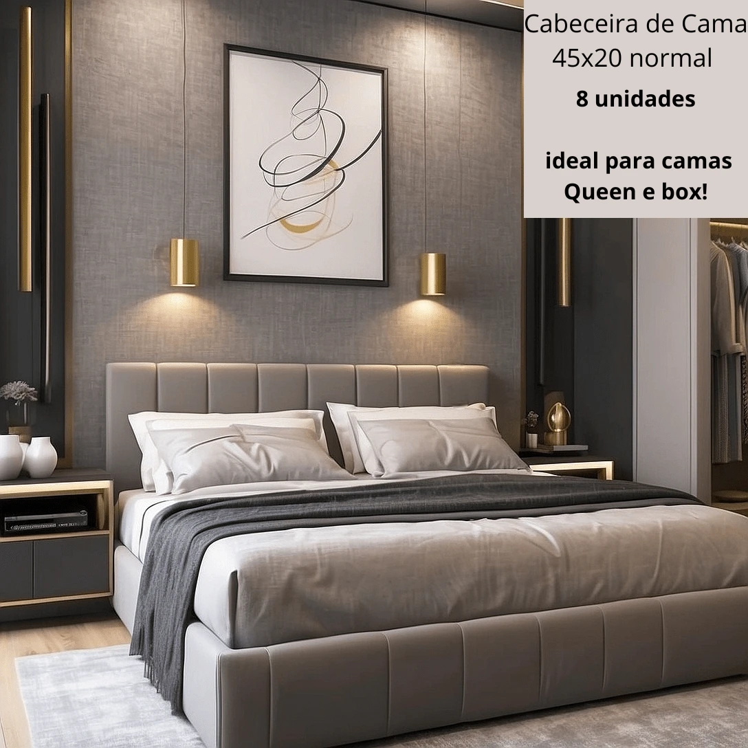 Queen King Size Bed Headboard Kit 45x20 Normal - Ultra Fast Shipping! - 深灰色 - 查看 1