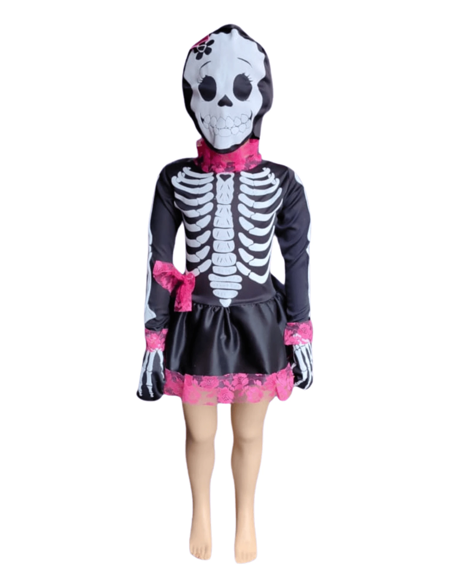 Disfraz de Calaca Halloween Cosplay Niña - Negro - Ver 1