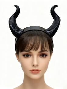 恶魔角头饰角色扮演头饰哥特式动物羊魔鬼角头饰万圣节狂欢派对服装道具 - 彩色 - 查看 5