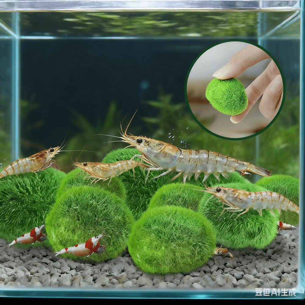 1pc/2pcs Resin Simulated Seaweed Ball, Sinkable Aquarium Water Grass, Micro Landscape Terrarium, Green Algae Ball, Fish Tank Decor, Desktop Ornament, Suitable For Fish All Seasons