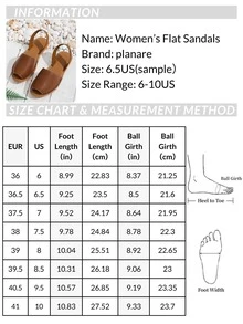 planare 女士时尚休闲度假风格后绑带和踝带露趾露跟舒适棕色平底凉鞋，适合夏季