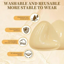 Almofadas Adesivas de Gelatina Dupla Face Invisíveis, À Prova d'Água para Natação, Reutilizáveis, Insertos de Sutiã Push-Up Reforçados, Essencial para Maiô Bikini e Roupa Íntima