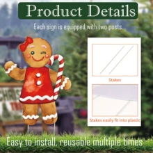 2pcs Gingerbread Man Christmas Decorations, Adorable Classic Shapes For Yard Signs, Perfect For Outdoor Christmas Decorations And Garden Decor.