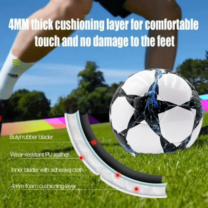 1pc No. 2 Pentagram Style Football, Suitable For Outdoor Training And Entertainment, Backyard, Park, And Beach Kicking, Durable Football For Gift Giving