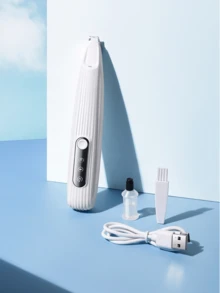 1 件 USB 宠物剃毛器带 LED 灯，电动剃毛器，猫狗爪子和爪子剃毛工具，白色和粉色可选，可剃掉爪子毛发、耳毛、眼毛、私密部位的毛发，适用于猫狗日常毛发护理