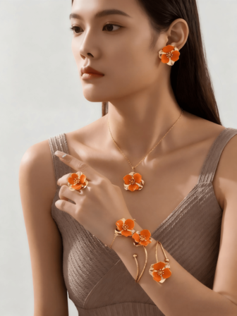 6 st. moderiktiga minimalistiska lyxiga exklusiva asymmetriska geometriska slitstarka glansiga smyckeset i rostfritt stål inklusive örhängen och armband, eleganta mångsidiga lämpliga för vardagligt och avslappnat bruk.