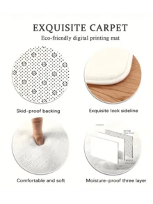 1pc/3pcs/4pcs Christmas New Bathroom Carpet, Christmas Snowy Landscape Bathroom Carpet, Merry Christmas Carpet, Christmas Element Bathroom Flannel Carpet, Soft And Absorbent - Multicolor - View 10