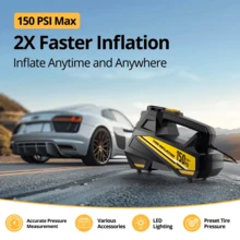 CARSUN Portable Car Air Compressor, Tire Inflator - Automotive Accessories Features Digital Pressure Gauge And LED Work Light 22mm Cylinder 35 Liters Per Minute 12V Cigarette Lighter Adapter No Batteries Required Suitable For Cars/Motorcycles/Bicycles/Basketballs Essential Car Accessory/Gift