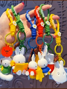 Sweet Dream Miffy Keychain Pendant – Official Licensed Miffy Moon Keyring with Stars & Clouds, Perfect for Decorating Keys Bags Backpacks, Ideal Gift for Kids Teens & Miffy Fans - 睡覺 - 查看 9