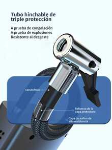 N011048 Compresor Portatil Bomba De Aire Eléctrica Llantas Aire Auto ,Bomba de inflado para automóvil, arranque de emergencia, máquina todo en, conveniente bomba de inflado, equipo de emergencia para automóvil - Negro - Ver 6
