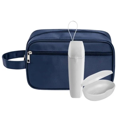 Kit Necessaire Premium Porta Escova de Dente e Saboneteira Branca