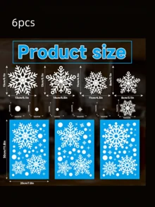 3/6pcs Christmas Snowflake Window Decals, White Christmas Window Stickers, Winter Wonderland Christmas Party Decor - Multicolor - View 9