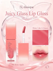 Dasique Glassy Shine Lip Gloss Makeup High-Shine Glossy Non-Sticky Moisturizing Hydrating Lip Makeup Y2K Fancy Women Rose Girl Party Travel Everyday Best Color Charm Vibe Holiday Essential, Make Up Gifts For Women Christmas Gifts Rose Girl Best Color Charm Vibe Back To School