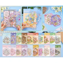 47 pièces, comprenant 20 cartes de scène, 26 matériaux, 1 pince, autocollants de paysage, autocollants de scène, autocollants DIY pour organiseur, autocollants de paysage, autocollants de manuel, autocollants d'organiseur de planificateur, petite scène de maison, réutilisable, disponible en plusieurs tailles, convient pour Halloween, Noël - Multicolore - Voir 3