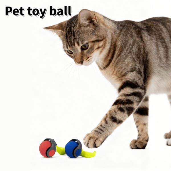 قطعة واحدة لعبة قطة ذات ذيل أخضر - 3 أوضاع سرعة، بنية على شكل C وذيل قابل للفصل - كرة قطة أليفة ذكية - هدية عيد الحيوانات الأليفة، هدية عيد الميلاد