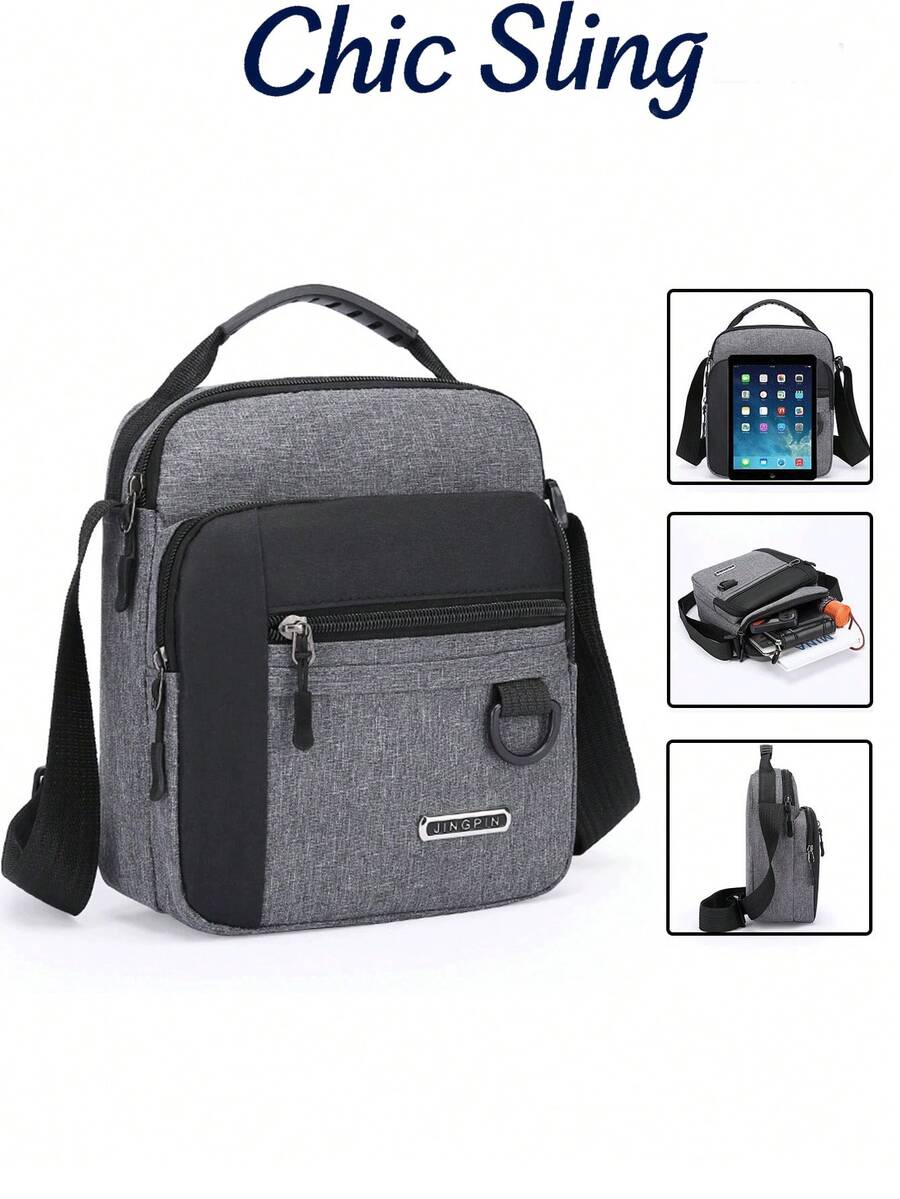 Men's Bag Casual Canvas Bag Oxford Cloth Shoulder Bag Men's Crossbody Bag Men's Bag Backpack Small Bag Business Briefcase Vacation Gifts Travel Christmas Purse Holiday Thanksgiving Winter Multi-Functional Outdoor Portable Fashionable Casual Student Hiking Tote Bag Fall Large Capacity Laptop Fall Large Capacity Laptop Funny Gifts Chest Bag Side Bags Satchel Bag Leather Bag Hobo Hip Bag Travel Essentials Camping Sling Bag Summer Back To School Spring School Supplies Mini Bag - Grey - View 1