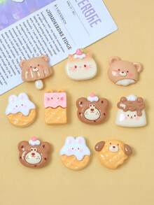 10/20/30/50 片随机混合逼真树脂闪亮透明蛋糕片 - 适用于 DIY 手机壳、发夹、珠宝制作、镂空木屐装饰等 - 可与奶油胶一起使用进行工艺创作，非常适合万圣节、圣诞节礼物 - 模擬款 - 查看 23