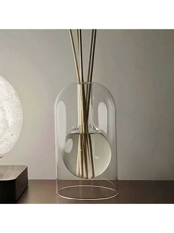 1 Pc Of Simple Luxury Style Glass Aromatherapy Bottle, For Aromatherapy, Diffuser, Home Perfume, House Freshener Home Decor Vase Room Decor Flower Vase Glass Vase