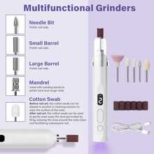 Professional Electric Nail Drill Machine Cordless Rechargeable With UV Light 3 Speed Gears For Acrylic Gel Nails Thick Toenails Home Salon Beginner Kit - 美甲工具 - 查看 2