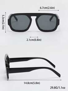 Men's Retro Double Bridge Square Fashion Glasses, Tortoiseshell - Multicolor - View 7