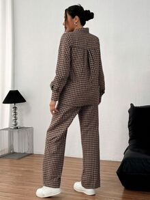 Women Two-Piece Outfits - Dark Coffee - View 2