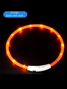 1pc LED Glowing Dog Collar, USB Rechargeable, Bright Luminous Pet Necklace, Anti-Lost, Long-Lasting Glow, Multi-Color Fiber Optic & LED Strip Options - Multicolor - View 23