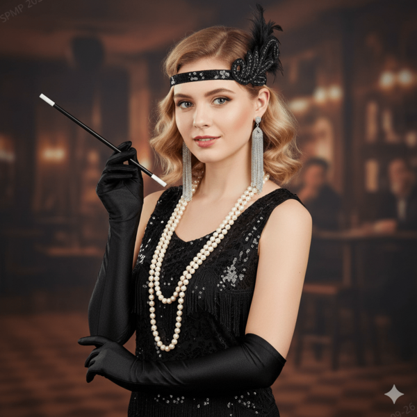 5pcs 1920s Women's Wedding Party, Great Gatsby, Headpieces, Ear Decorations, Handmade Accessories, Hair Accessories, Vintage Elegance, Perfect For Halloween, Masquerade Parties & Stage Performance, Holiday Banquet Costumes