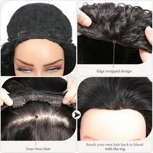 ZHENDEFA 1pc Real Human Hair Jerry Curl Half Wig, Glueless Flip Over Invisible Hairline Half Wig, Beginner Friendly Headband Wig For Women - SNatural - View 6