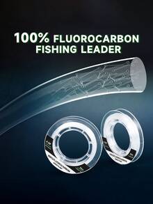 50米隐形氟碳鱼线下沉迅速、顺滑耐用，高强度诱饵鱼线，3-25磅，适用于淡水和咸水 - 無色 - 查看 6