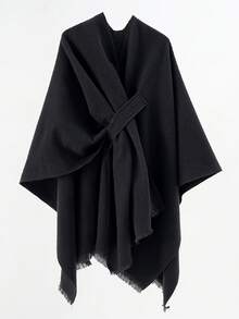 Clariva 1pc Women Fashion Personalized Buckle Shawl Travel Jacket Winter Fall Gifts