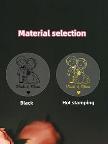 1~250张定制婚礼礼物贴纸，个性化婚礼感谢标签，定制派对礼物贴纸，定制圆形标签贴纸 - 可定制新娘礼物派对标签，招待袋贴纸，婚礼派对贴纸，派对袋标签，多功能，可调节，耐用，装饰性强，可重复使用，精致可爱，高品质，现代，色彩丰富，舒适时尚，墙纸贴纸 - 白色 - 查看 4