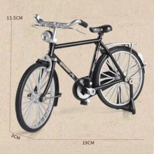 Clásica Bicicleta De Juguete Colección Retro Diy,Modelo miniatura de bicicleta retro vintage desmontable de aleación, estilo clásico y antiguo, kit de manualidades DIY - Negro - Ver 7