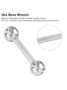 2 Stücke multifunktionaler externer Sechskantschlüssel, 10-in-1 tragbarer Mini-Sechskant-Hundenknochenschlüssel, poröser Reparaturwerkzeugschlüssel, Zinklegierung Doppelendschlüssel, mit extrem hoher Haltbarkeit und rostbeständigen Eigenschaften, klein und leicht, einfach zu transportieren, geeignet für Fahrrad-, Motorrad- und Möbelreparaturen