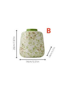 1 Peça Vaso de Cerâmica de Porcelana Verde, Azul e Branco com Design Estilo Chinês, Adequado para Segurar Arranjos de Água e Flores Frescas; Vaso Multifuncional para Exibições Decorativas.