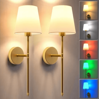 Lampă de perete nordică 1P LED cu bec RGB reîncărcabil, decor de lux pentru casă, lampă de perete wireless detașabilă, bec reîncărcabil RGB E27 negru/auriu pentru dormitor, hol, hol, lampă de interior, lampă de noptieră, lampă de perete decorativă pentru intrare, iluminat decorativ interior