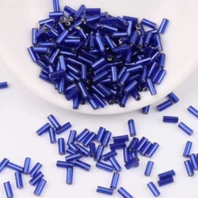 50 جرام/100 جرام من الخرز الزجاجي البلوري الملون اللامع بقطر 2*6 ملم، مستلزمات صنع المجوهرات والعقود والأساور DIY