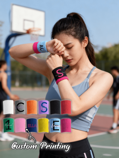 Muñequeras deportivas personalizadas, bandas de sudor deportivas personalizadas para hombres y mujeres - Bandas de sudor que absorben la humedad, bandas de sudor para tenis, baloncesto, voleibol, fitness, bádminton, running y otros deportes, protección de muñeca, accesorios de toalla de sudor para gimnasio