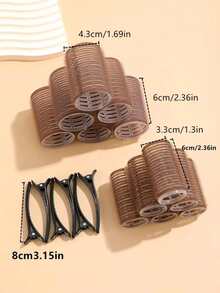 Set de 24 piezas/Rodillos de cabello de gran tamaño con pinzas, rizador autoadhesivo adecuado para cabello largo/medio/corto y flequillo, herramienta de rizado de cabello DIY (incluye 12 tubos de rodillo grandes + 12 pinzas), rizadores de cabello, rizos sin calor, rizador de cabello, productos y accesorios para el cabello para peluquería, salón de belleza, viajes, vuelta al colegio, vacaciones, accesorios para el cabello para mujeres - marrón - Ver 10