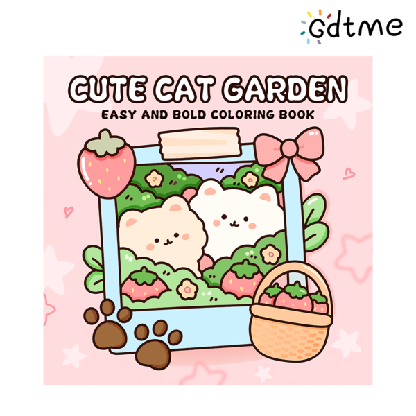 1pc Cute Cat Coloring Book, 24 Pages Of Original Black & White Designs With Glossy Pages, 7.87*7.87inch, Suitable As A Gift For Kids, Teens And Adults To Spark Drawing Interest And Relieve Stress, Great For Birthday, Party, Holiday (Halloween, Christmas, New Year, Valentine's Day)