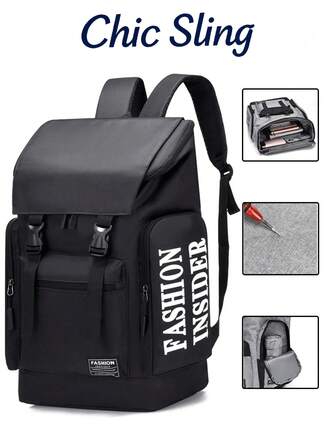 大容量商务背包 休闲防水旅行电脑包 男士包 学生学习用品 大学包 书包 假日翻盖背包 休闲大学背包 搭扣翻盖卷包 男士黑色包 徒步旅行 多功能户外便携休闲礼物 度假趣味礼物 圣诞节感恩节礼物 单肩包 情人节